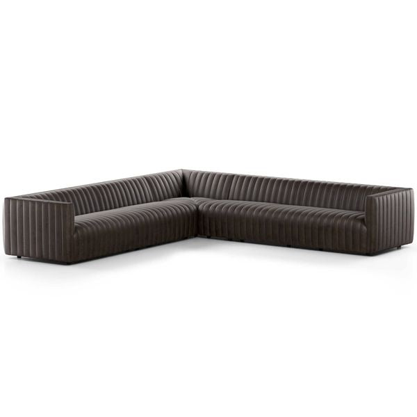 Sofa narozna o nowoczesnym konturze z subtelnym wyrazem w odcieniu czerni