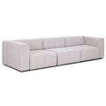 Sofa narozna o harmonijnych proporcjach z eleganckim profilem w odcieniu bieli
