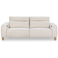 Sofa tapicerowana o zaokraglonej formie z naturalnym charakterem w odcieniu bieli